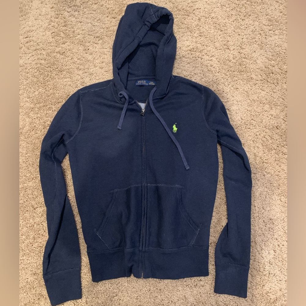 Polo Ralph Lauren M navy blue Full zip jacket. So soft!!!